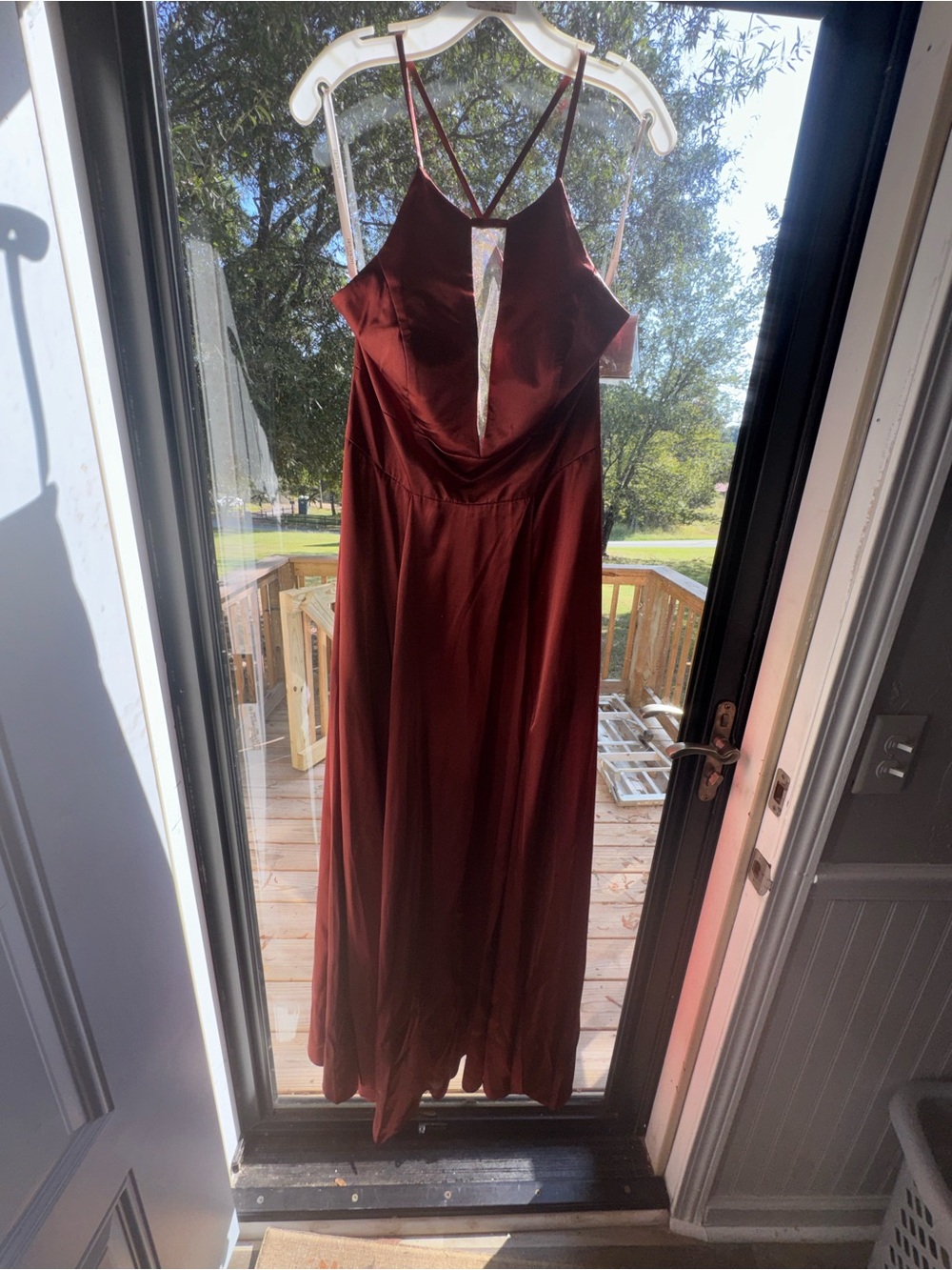 NWT Galina Signature Cinnamon Charmeuse Maxi Dress Size 10 GS290063